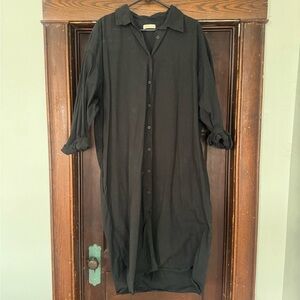 Jesse Kamm Button-Up Long Shirt Dress